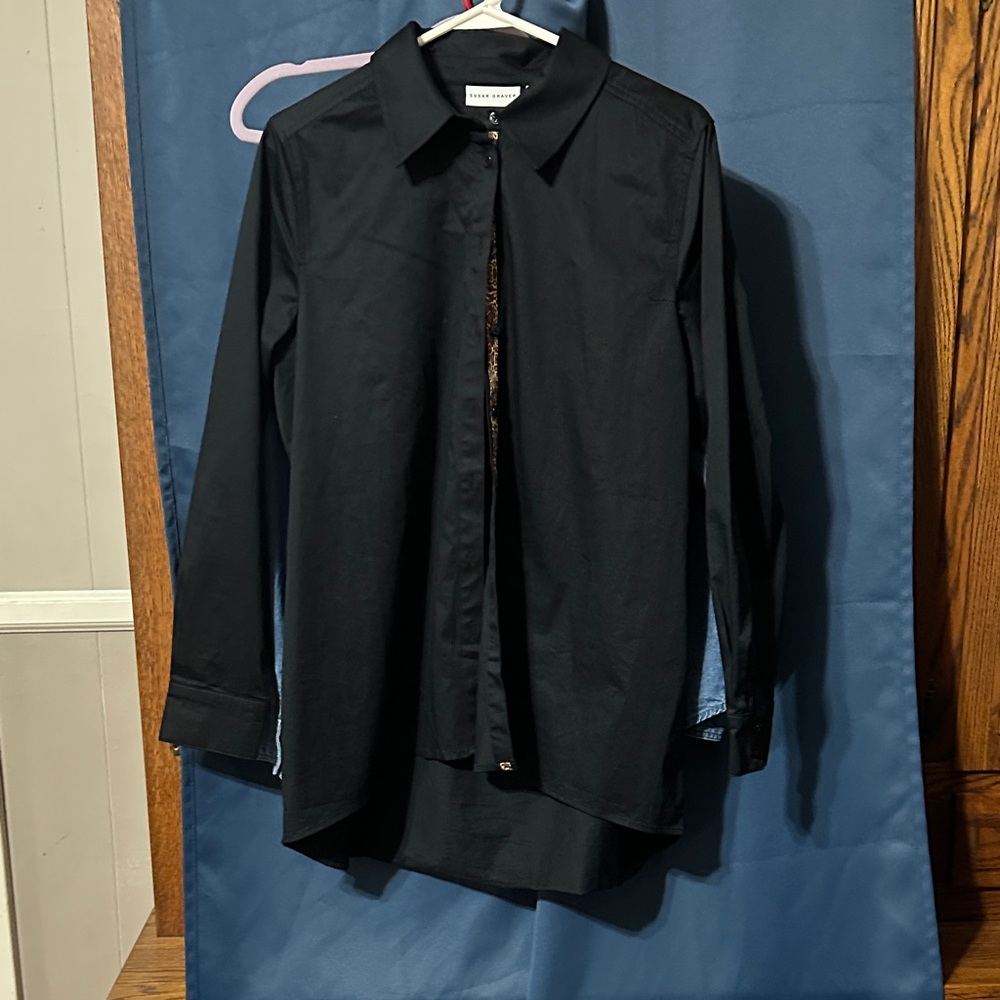 Susan Graver Elegant Black Blouse